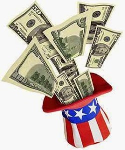US Hat Money Fountain